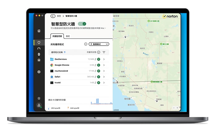 Macbook 未設定諾頓安全的影像。